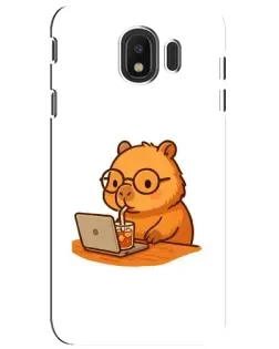 Чохол для Samsung Galaxy J4 2018 (SM-J400F) з картинкою «Капібара з ноутбуком»