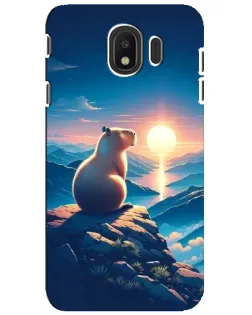 Чохол для Samsung Galaxy J4 2018 (SM-J400F) з картинкою «Захід сонця з капібарою»