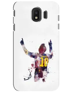 Чехол для Samsung Galaxy J4 2018 (SM-J400F) с картинкой «Акварельный Месси Барселона»