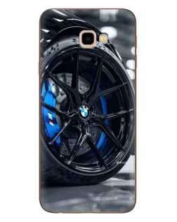 Чехол для Samsung Galaxy J4 Plus (J4+, J415) с картинкой «Колесо BMW вблизи»