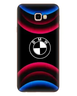 Чехол для Samsung Galaxy J4 Plus (J4+, J415) с картинкой «Логотип BMW и неоновые дуги»