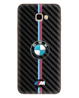 Чехол для Samsung Galaxy J4 Plus (J4+, J415) с картинкой «Эмблема BMW и карбон»