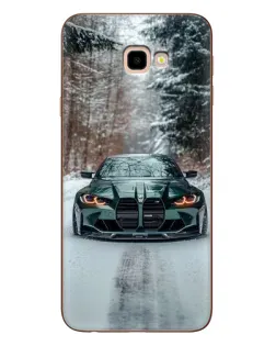 Чехол для Samsung Galaxy J4 Plus (J4+, J415) с картинкой «BMW в зимнем лесу»