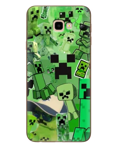Чехол для Samsung Galaxy J4 Plus (J4+, J415) с картинкой «Криперы Minecraft»