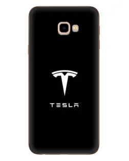 Чехол для Samsung Galaxy J4 Plus (J4+, J415) с картинкой «Tesla White Logo»