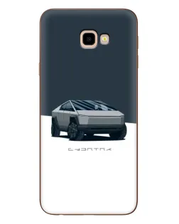 Чехол для Samsung Galaxy J4 Plus (J4+, J415) с картинкой «Серебристый Cybertruck Tesla»