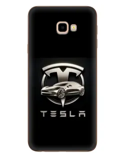 Чехол для Samsung Galaxy J4 Plus (J4+, J415) с картинкой «Tesla — серебристое авто»