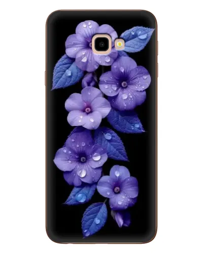 Чехол для Samsung Galaxy J4 Plus (J4+, J415) с картинкой «Фиолетовые цветы с росою»