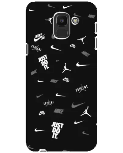 Чехол для Samsung Galaxy J6 2018 (J600F) с картинкой «Nike Black Pattern» Чехол для Samsung Galaxy J6 2018 (J600F) с картинкой «Nike Black Pattern»