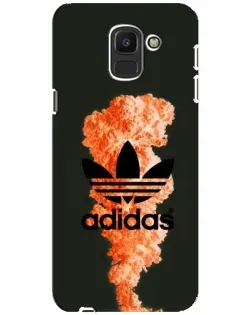 Чехол для Samsung Galaxy J6 2018 (J600F) с картинкой «Оранжевый дым Adidas» Чехол для Samsung Galaxy J6 2018 (J600F) с картинкой «Оранжевый дым Adidas»