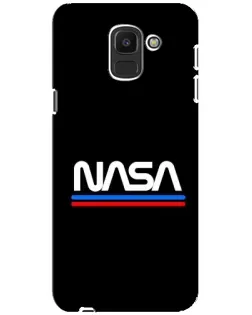Чехол для Samsung Galaxy J6 2018 (J600F) с картинкой «NASA — классика Red Blue»