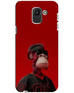Чехол для Samsung Galaxy J6 2018 (J600F) с картинкой «Bored Ape в красном» Чехол для Samsung Galaxy J6 2018 (J600F) с картинкой «Bored Ape в красном»