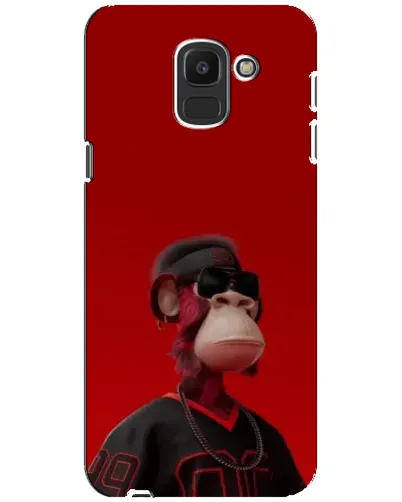 Чехол для Samsung Galaxy J6 2018 (J600F) с картинкой «Bored Ape в красном»