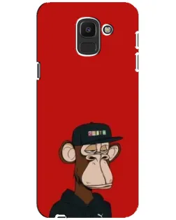Чехол для Samsung Galaxy J6 2018 (J600F) с картинкой «Bored Ape — красный фон» Чехол для Samsung Galaxy J6 2018 (J600F) с картинкой «Bored Ape — красный фон»