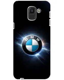 Чехол для Samsung Galaxy J6 2018 (J600F) с картинкой «BMW — неоновое сияние»