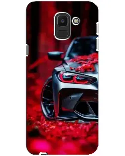 Чехол для Samsung Galaxy J6 2018 (J600F) с картинкой «Спортивная BMW и цветы»