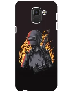 Чехол для Samsung Galaxy J6 2018 (J600F) с картинкой «PUBG — огненный силуэт» Чехол для Samsung Galaxy J6 2018 (J600F) с картинкой «PUBG — огненный силуэт»