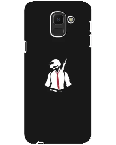 Чехол для Samsung Galaxy J6 2018 (J600F) с картинкой «PUBG — силуэт воина»