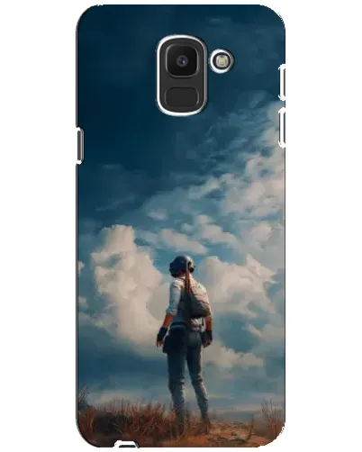 Чехол для Samsung Galaxy J6 2018 (J600F) с картинкой «Герой PUBG на скале»