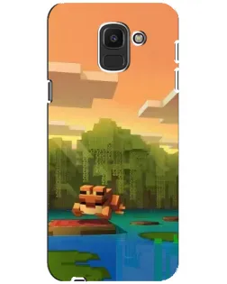 Чехол для Samsung Galaxy J6 2018 (J600F) с картинкой «Майнкрафт закат солнца»