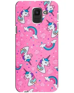 Чехол для Samsung Galaxy J6 2018 (J600F) с картинкой «Unicorn паттерн розовый»