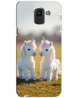 Чехол для Samsung Galaxy J6 2018 (J600F) с картинкой «Пара единорогов»