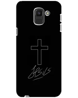 Чехол для Samsung Galaxy J6 2018 (J600F) с картинкой «Графический крест Jesus» Чехол для Samsung Galaxy J6 2018 (J600F) с картинкой «Графический крест Jesus»