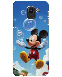 Чехол для Samsung Galaxy J6 2018 (J600F) с картинкой «Mickey и мыльные пузыри»