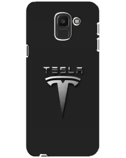 Чехол для Samsung Galaxy J6 2018 (J600F) с картинкой «Стальной логотип Tesla» Чехол для Samsung Galaxy J6 2018 (J600F) с картинкой «Стальной логотип Tesla»