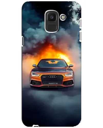 Чехол для Samsung Galaxy J6 2018 (J600F) с картинкой «Audi в огненном дыму»