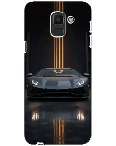 Чехол для Samsung Galaxy J6 2018 (J600F) с картинкой «Lamborghini золотые линии»