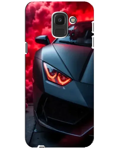 Чехол для Samsung Galaxy J6 2018 (J600F) с картинкой «Lamborghini красное сияние»