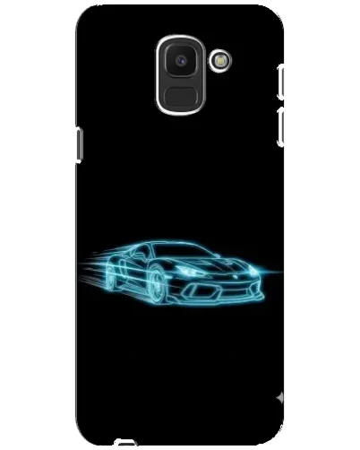 Чехол для Samsung Galaxy J6 2018 (J600F) с картинкой «Неоновый контур Lamborghini»
