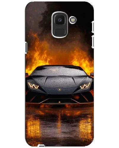 Чехол для Samsung Galaxy J6 2018 (J600F) с картинкой «Lamborghini в огне»