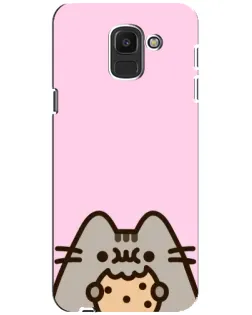 Чехол для Samsung Galaxy J6 2018 (J600F) с картинкой «Pusheen и печенье»