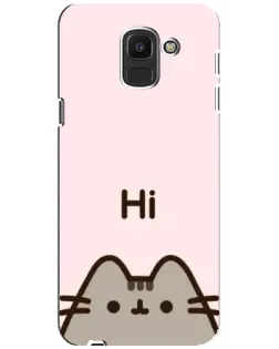 Чехол для Samsung Galaxy J6 2018 (J600F) с картинкой «Пушин говорит Hi»