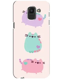 Чехол для Samsung Galaxy J6 2018 (J600F) с картинкой «Pusheen трио»