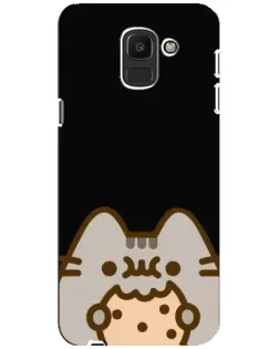 Чехол для Samsung Galaxy J6 2018 (J600F) с картинкой «Пушин на черном»