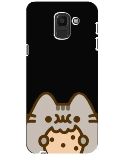 Чехол для Samsung Galaxy J6 2018 (J600F) с картинкой «Пушин на черном»
