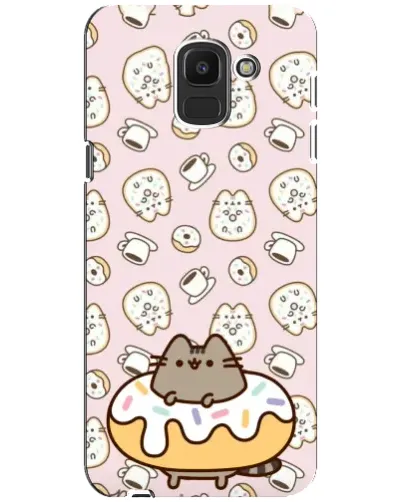 Чехол для Samsung Galaxy J6 2018 (J600F) с картинкой «Пушин на пончике»