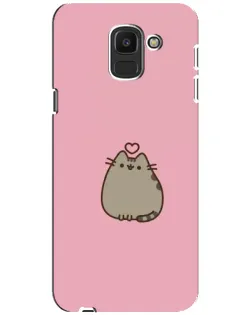 Чехол для Samsung Galaxy J6 2018 (J600F) с картинкой «Pusheen сердце»
