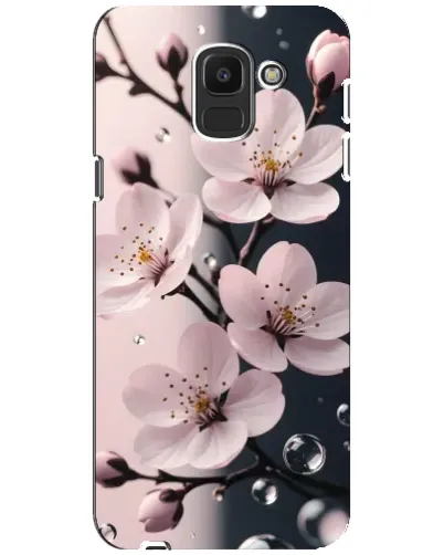 Чехол для Samsung Galaxy J6 2018 (J600F) с картинкой «Нежная сакура и капли» Чехол для Samsung Galaxy J6 2018 (J600F) с картинкой «Нежная сакура и капли»