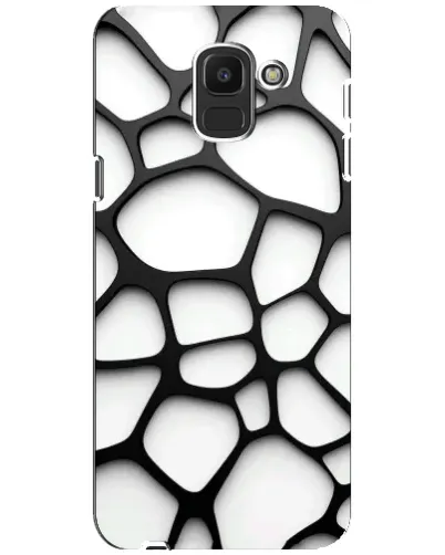 Чехол для Samsung Galaxy J6 2018 (J600F) с картинкой «Белая объемная сетка»