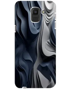 Чехол для Samsung Galaxy J6 2018 (J600F) с картинкой «Объемные синие складки»