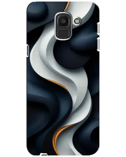 Чехол для Samsung Galaxy J6 2018 (J600F) с картинкой «Объемные черно-белые ленты»