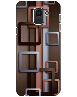 Чехол для Samsung Galaxy J6 2018 (J600F) с картинкой «Коричневые объемные квадраты»