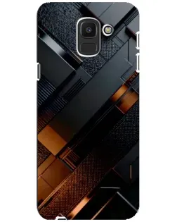Чехол для Samsung Galaxy J6 2018 (J600F) с картинкой «Черные геометрические блоки»