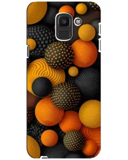 Чехол для Samsung Galaxy J6 2018 (J600F) с картинкой «Объемные оранжевые сферы»