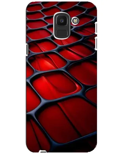 Чехол для Samsung Galaxy J6 2018 (J600F) с картинкой «Красная глянцевая сетка»
