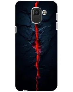 Чехол для Samsung Galaxy J6 2018 (J600F) с картинкой «Kрасная лавовая трещина»